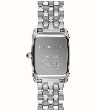 Herbelin Art Déco Quartz (17.8mm) Silver Guilloché Dial / Stainless Steel Double-Wrap Bracelet 17438BLA08 - 备用视图 3
