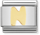 Nomination Classic Letter N 18ct Gold & Steel Charm 030101/14