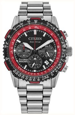 Citizen Eco-Drive Red Arrows Promaster Air Navihawk (40mm) Black & Red Dial / Stainless Steel Bracelet CA4666-56E
