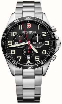 Victorinox | forza di campo | cronografo | bracciale in acciaio inossidabile | quadrante nero | 241855