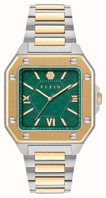 Philipp Plein Relógio de quartzo Plein Edge (42 mm) com mostrador verde e pulseira bicolor em aço inoxidável. PWYGA0326