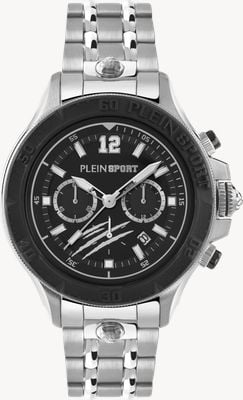 Plein Sport WARRIOR TECH Chronograph (47.5mm) Black Dial / Stainless Steel Bracelet PS6BA0624