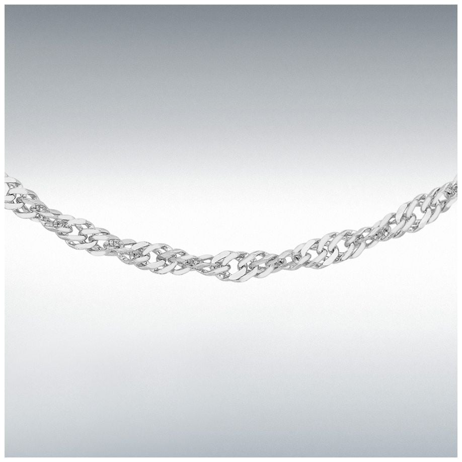 James Moore & Co 9ct White Gold 20 Twist Curb Chain 41cm/16 Jewellery