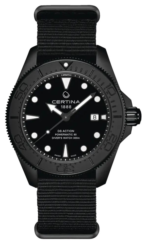 Certina Ds action plongeur automatique (43mm) cadran noir / montre