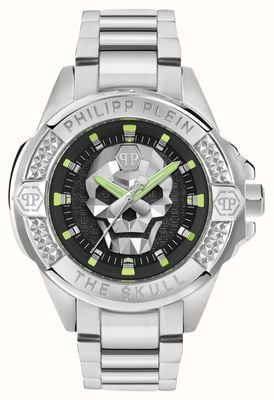 Philipp Plein HIGH-CONIC - THE $KULL (44mm) Black & Silver Dial / Stainless Steel Bracelet PWAAA2725