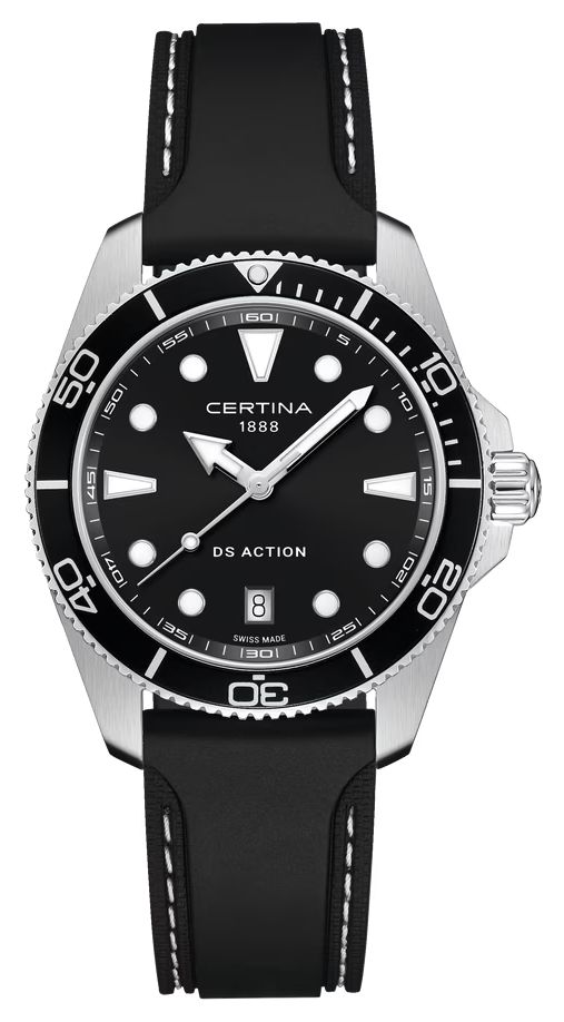 Certina Ã  quartz DS (40 mm), cadran noir / bracelet montre