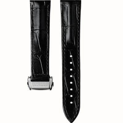 Hamilton Straps Jazzmaster Black Leather Strap - 20mm (STRAP ONLY) H690324116