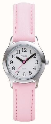 Timex Damski/dziecięcy zegarek z różowym skórzanym paskiem T790814