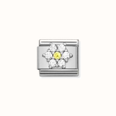 Nomination Composable CL SYMBOLS Steel Cz And Silver 925 RICH WHITE And YELLOW Flower 330322/01