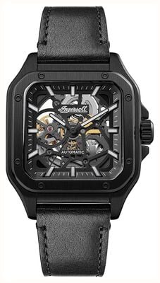 Ingersoll THE OLLIE Skeleton Automatic (45mm) Black Dial / Black Leather Strap I14504