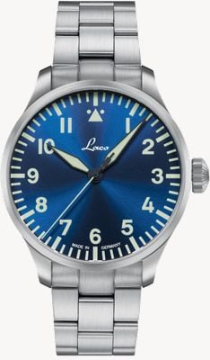 Laco Augsburg 'Blaue Stunde' Automatic (42mm) Blue Sunray Dial / Stainless Steel Bracelet 862100.2.MB