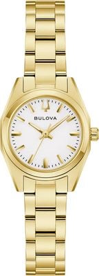 Bulova Surveyor quartz (22 mm) witte wijzerplaat / verguld roestvrijstalen armband 97L190