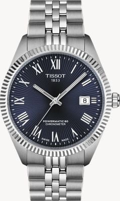 Tissot Ballade automatische chronometer (39 mm) blauwe wijzerplaat / roestvrijstalen band T1564081104300