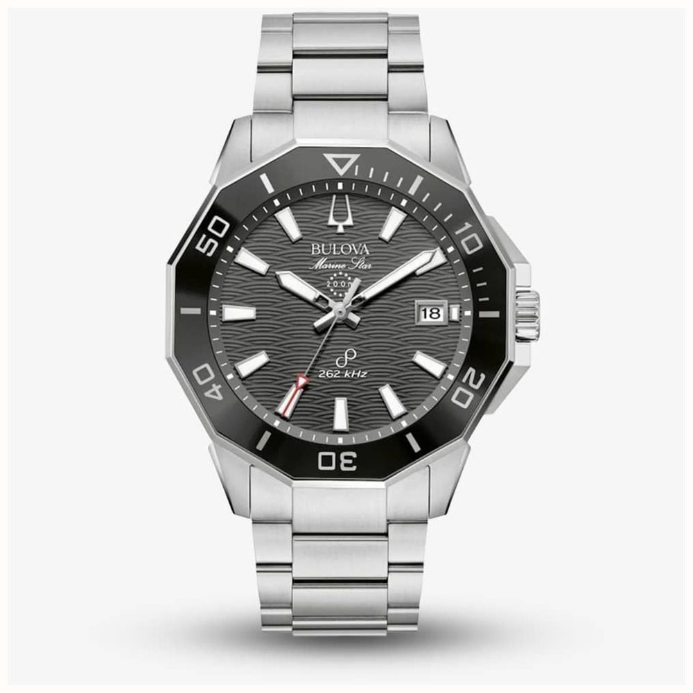 This men's watch from the Pecisionist collection outlet features a stainless steel brac