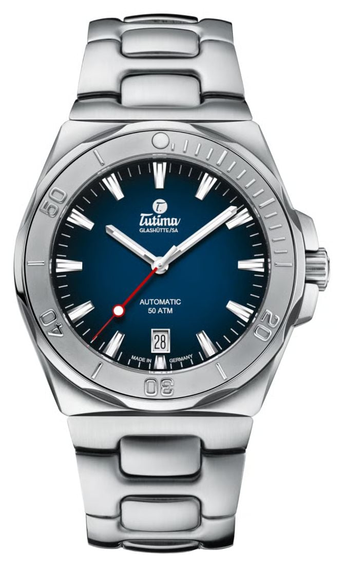 Tutima Glash&Atilde;tte M2 Seven Seas S Automatic 40mm Blue D&Atilde; Watch