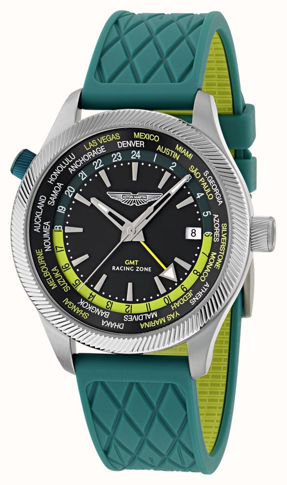 Aston Martin GRZ Icon Quartz Racing Zone GMT (41mm) Podium Green Dial / Steel Bracelet + Silicone Strap MTIZ1F503 - alternative Ansicht 3