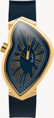 Exaequo Melting Watch Revolve IP Yellow Gold "One of 301" (33mm) Blue Dial / Black Silicone Strap EX 0032.0004
