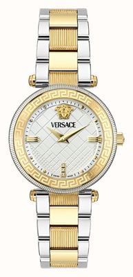 Versace Reve (35 mm) zilveren wijzerplaat / tweekleurige roestvrijstalen armband VE8B00724