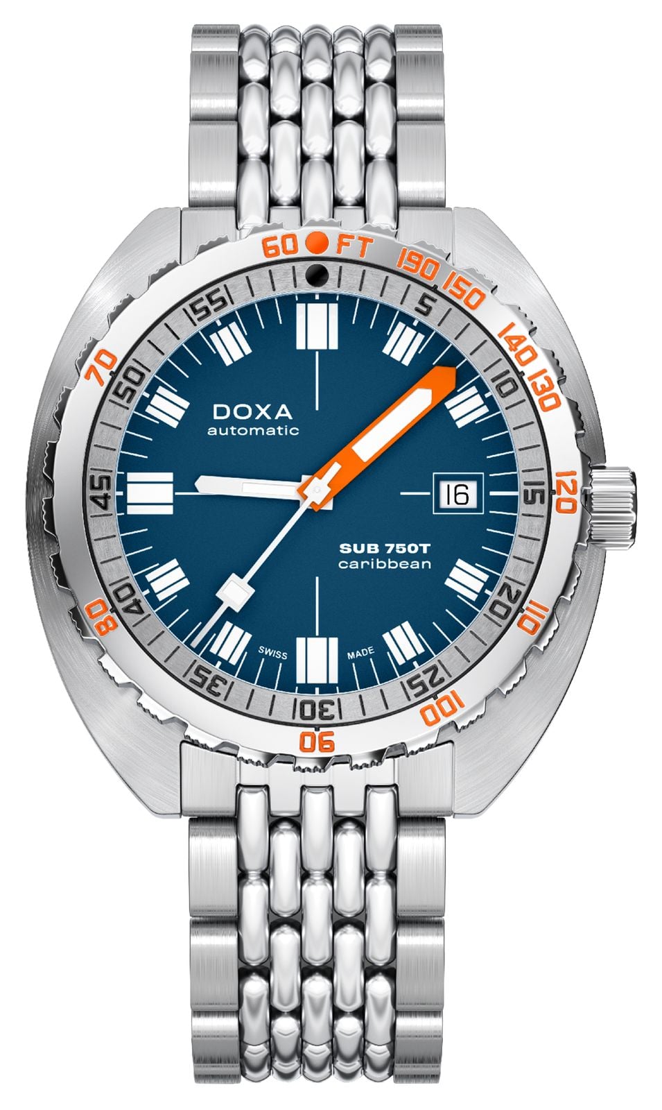 DOXA Cadran bleu emblÃ©matique des CaraÃ¯bes Sub 750t (45 mm montre