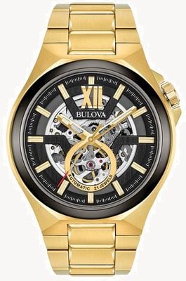 Bulova Montre homme automatique plaquée or pvd 98A178