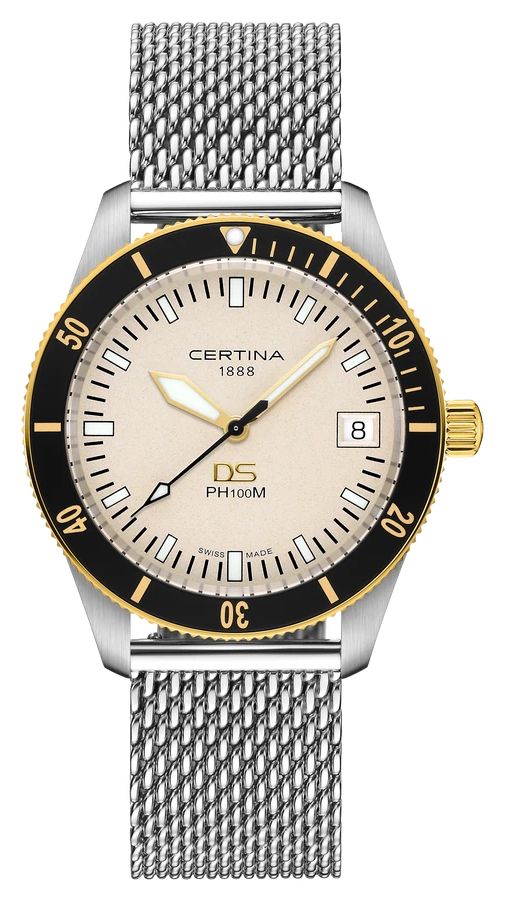 Certina Ds ph100m gent (40,5 mm) cadran ivoire / bracelet montre