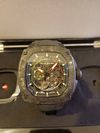 Customer picture of TSAR BOMBA Dark Matter Automatic Interchangeable Set (42.8mm) Black Dial / Black & Red FKM Rubber Straps TB8601-01