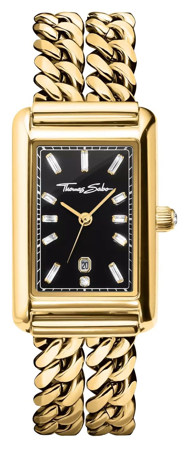 Thomas Sabo Bold Elegance Crystal Quartz 22mm Black Dial Watch Thomas Sabo Bold Elegance Crystal Quartz 22mm Black Dial Watch