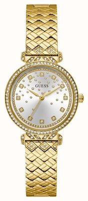 Guess Zegarek damski Enchanted (32 mm) ze srebrną tarczą / stalą nierdzewną w odcieniu złota GW0763L2