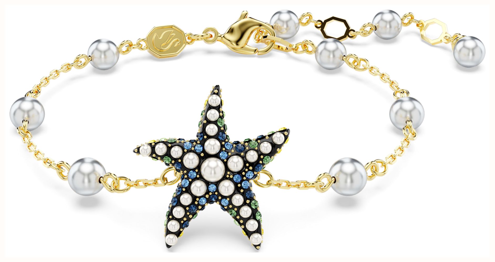 ブレスレット SWAROVSKI Idyllia Gold Tone Bracelet M 5684398 Swarovski Idyllia Bracelet Crystal Pearls Starfish Gold-Tone