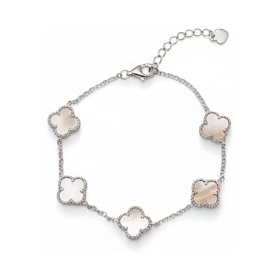 James Moore & Co Sterling Silver Mother Of Pearl 5 Clover Jewellery