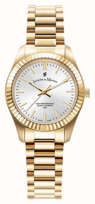 Jacques Du Manoir Inspiration Prime Quartz (31mm) Silver Sunray Dial / Gold PVD Stainless Steel Bracelet JWL03907