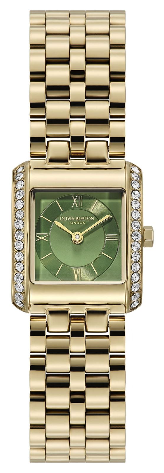 Olivia Burton Olivia Burton 21Mm Berkley Green Square Watch in Gold