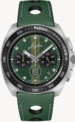 Junghans 1972 Chronoscope Sports Edition 2024 (43.3mm) Green Dial / Green Leather Strap 41/4467.00