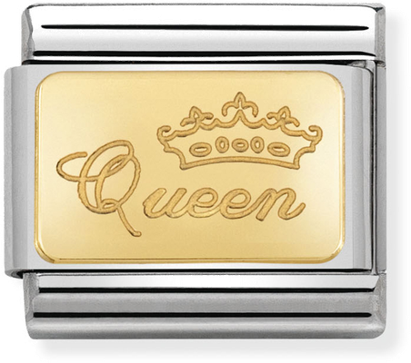 Nomination Classic Queen 18ct Gold & Steel Charm 030121/49
