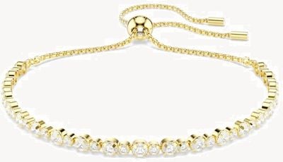 Swarovski Matrix Tennis Bracelet Round Cut, White, Gold-tone Plated 5730709