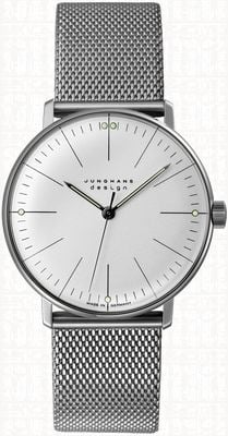 Junghans Max Bill Handaufzug | Stahlgeflechtarmband 27/3004.46