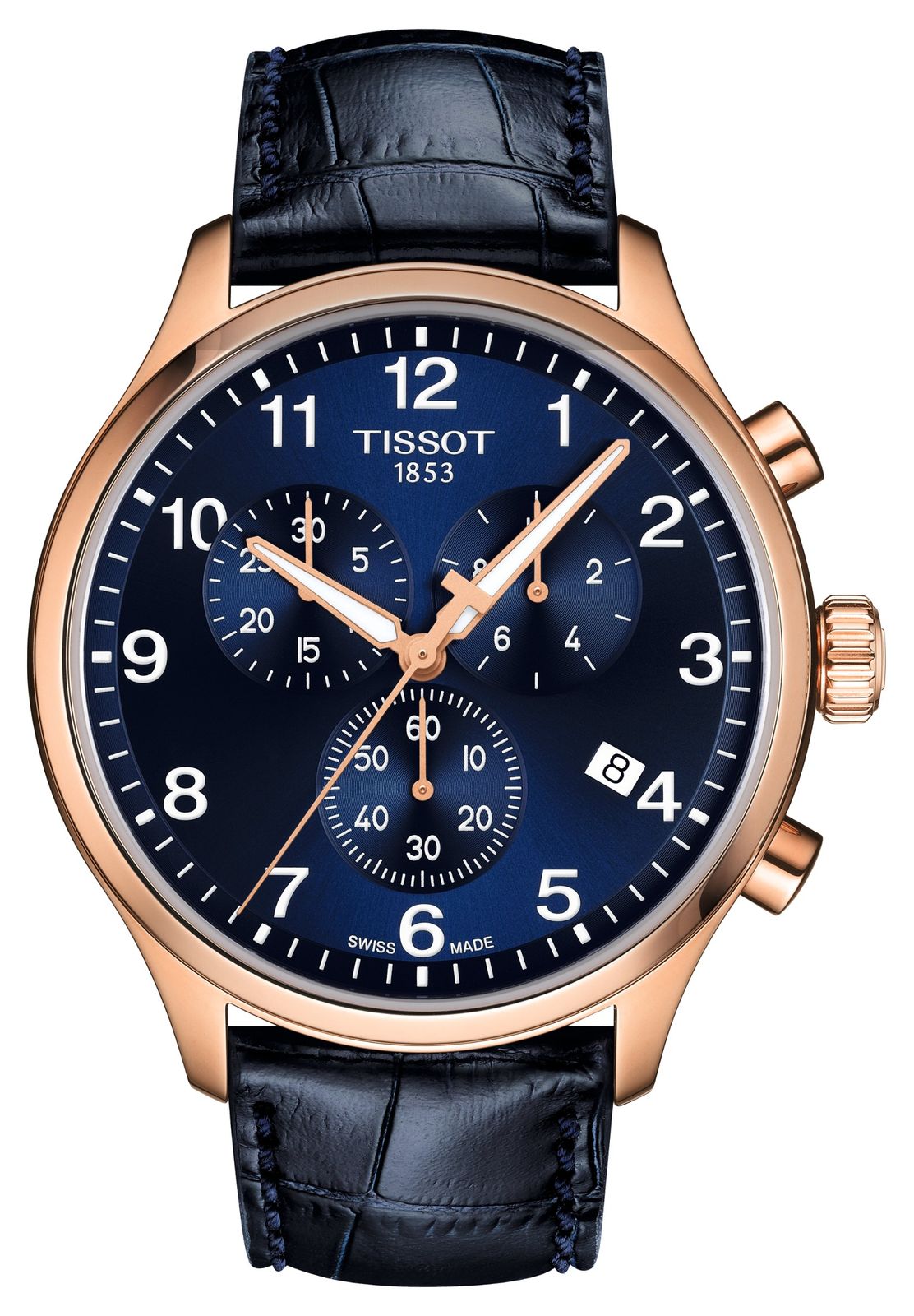Tissot Chrono xl classic (45mm) cadran bleu profond / cuir montre