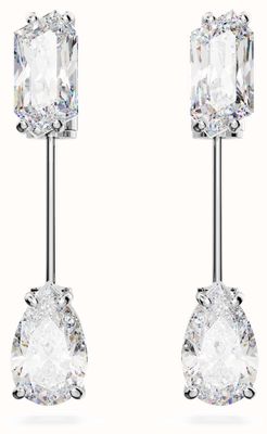 Swarovski Mesmera Bar Earrings Rhodium Plated White Crystals 5661682