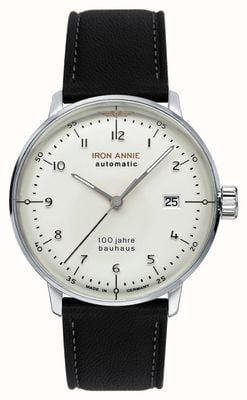 Iron Annie bauhaus | automático | pulseira de couro preto | 5056-1