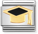 Nomination Classic GRADUATION CAP in Stainless Steel with Enamel and 18ct Gold Plating Charm 030223/08