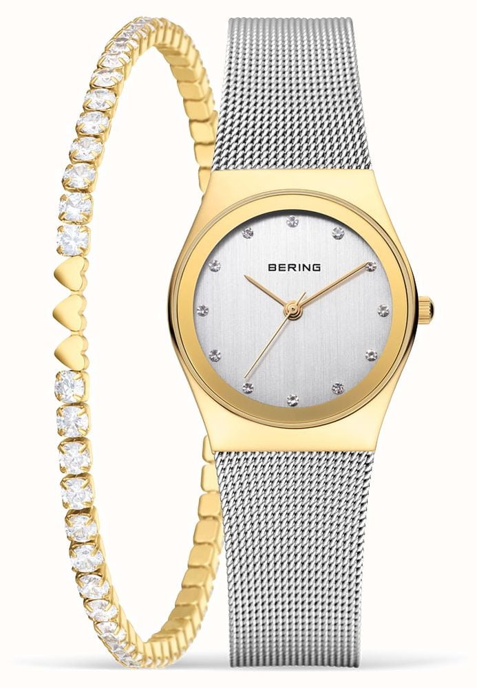 Bering Women s Classic Gift Set 27mm Silver Dial Stainless Steel Mesh 12927 001 GWP First Class Watches CAN