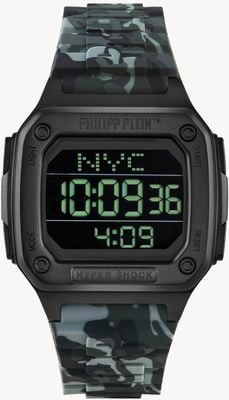 Philipp Plein HYPER $HOCK HYPER $PORT / Black Dial Cammo Strap PWHAA1822