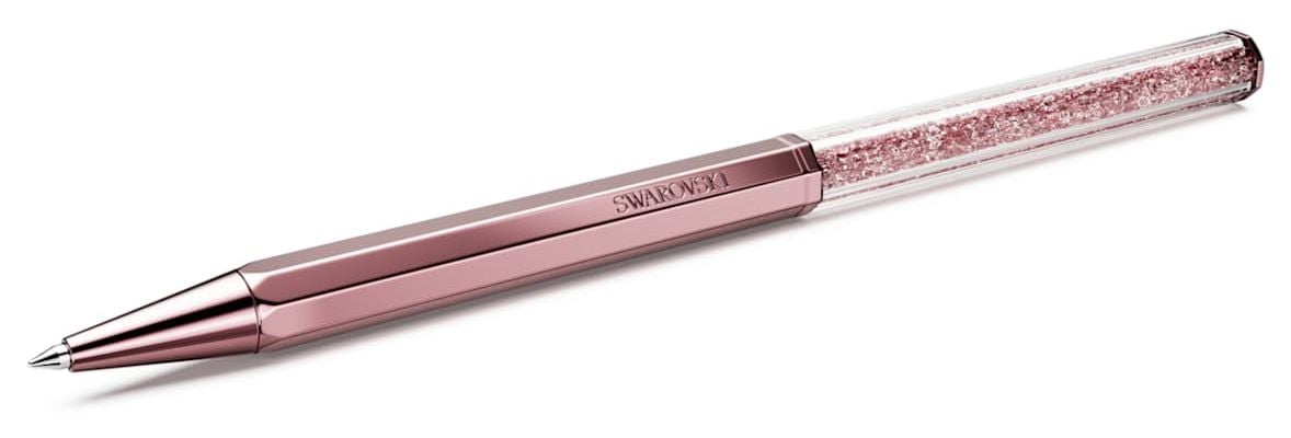 Stylo à bille Crystalline, Forme octogonale, Rose, Laqué rose