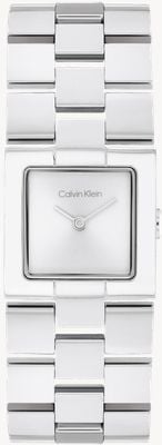 Calvin Klein Meridian Square (22 mm) – srebrna tarcza / bransoleta ze stali nierdzewnej 25100088