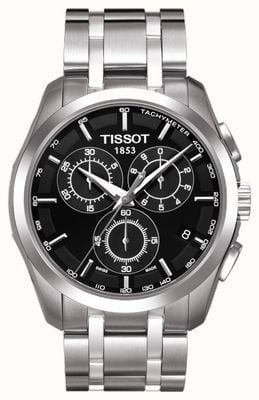 Tissot Męski zegarek coutourier z czarną tarczą ze stali nierdzewnej T0356171105100