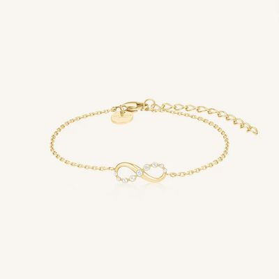 Rosefield Jewellery Infinity White Stone Gold Bracelet JBING-J1313