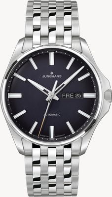 Junghans Meister s automatique (40,5 mm) cadran bleu nuit / bracelet en acier inoxydable 27/4411.44