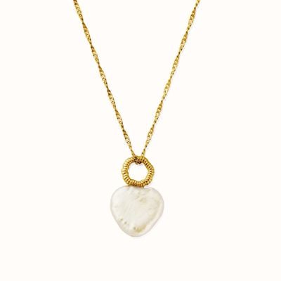 ChloBo Tiny Twisted Rope Chain Lucky Pearl Necklace - 18ct Gold Plated GNTRCHP