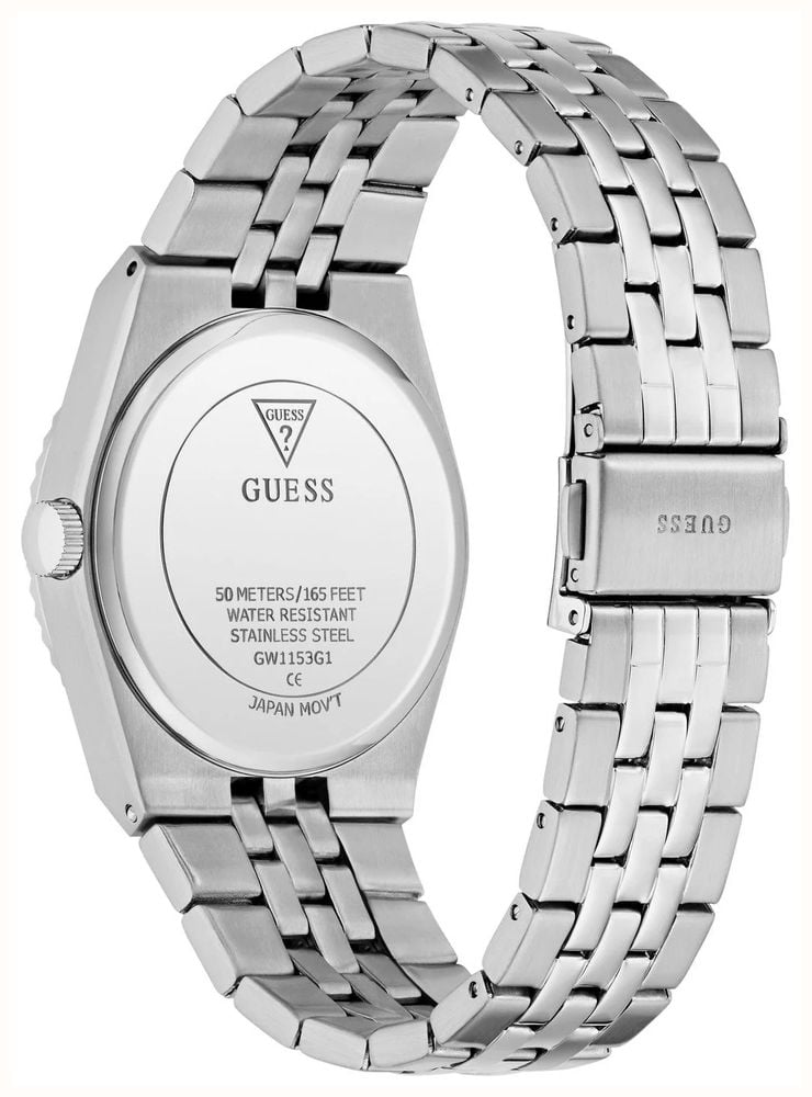 Guess Vincent Blue Sunray Dial Silver-Tone Stainless Steel Bracelet GW1153G1 - 备用视图 3