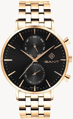 GANT Park Hill Day-Date II (43.5 毫米) 黑色表盘 / 金质 PVD ​​不锈钢 G121013
